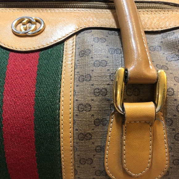 SOLD ON TRADSY 💯 auth Vintage GG Web Boston Bag - Picture 2 of 8